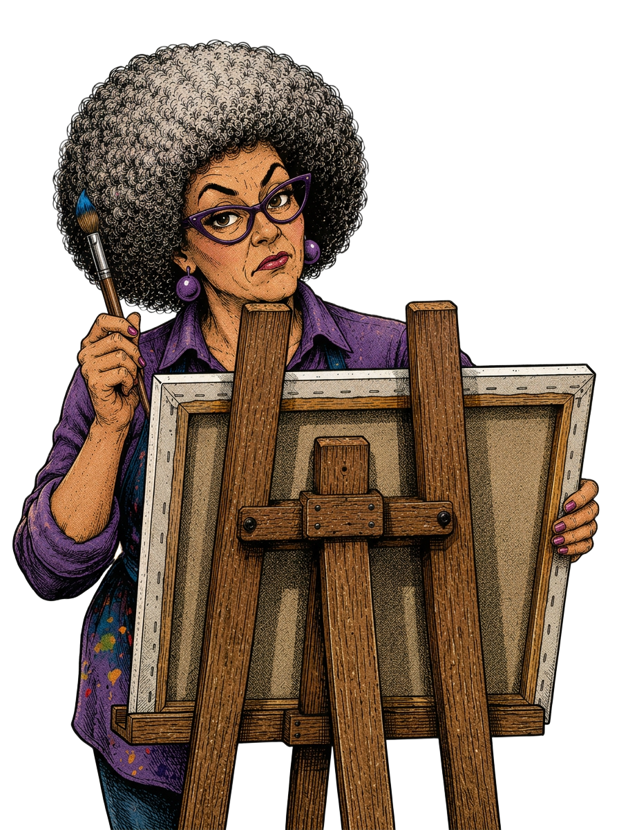 Barb Ross at her easel